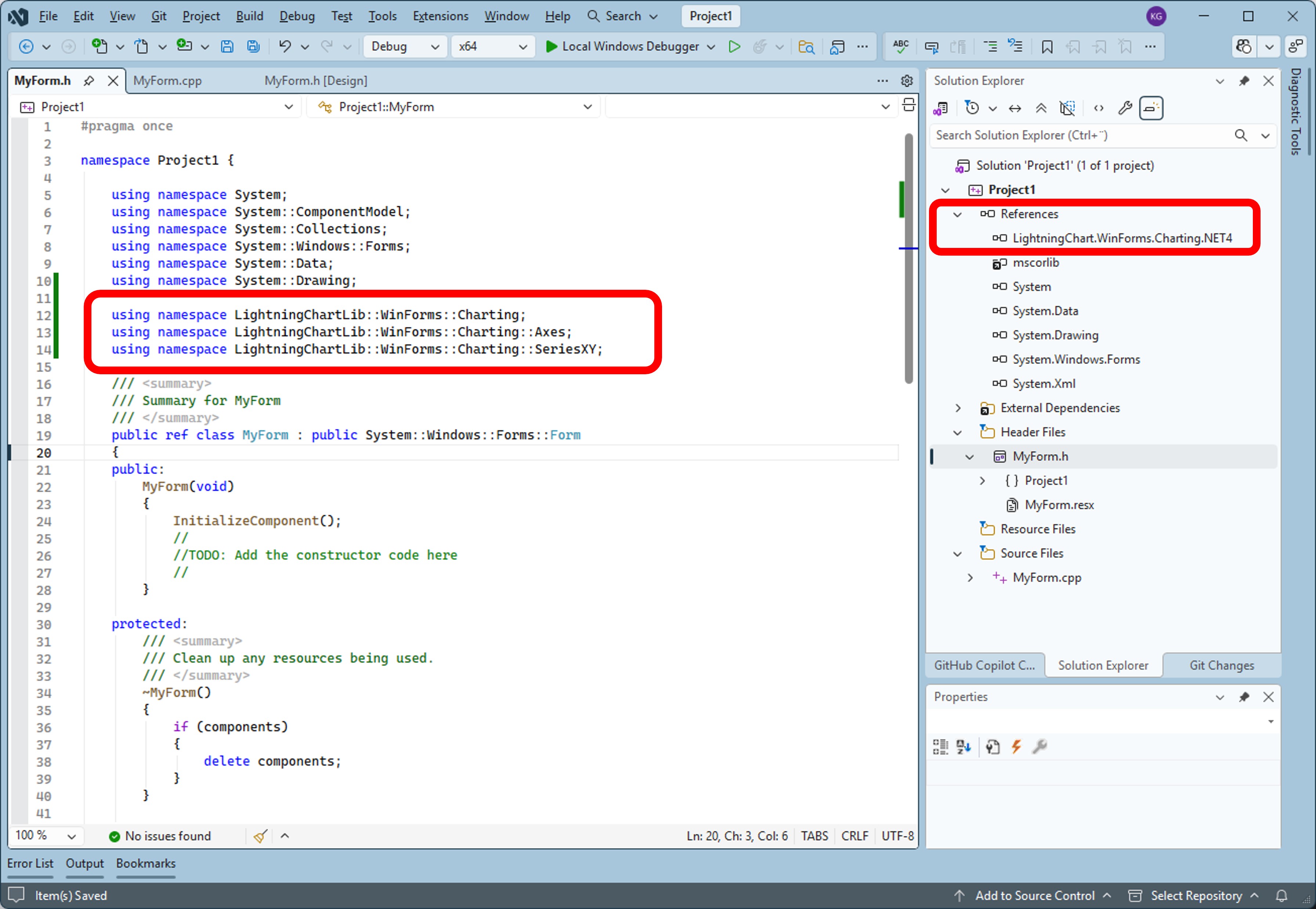 Visual Studio, C++ add new Windows Forms