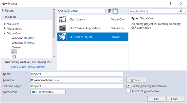 Visual Studio C++ project template