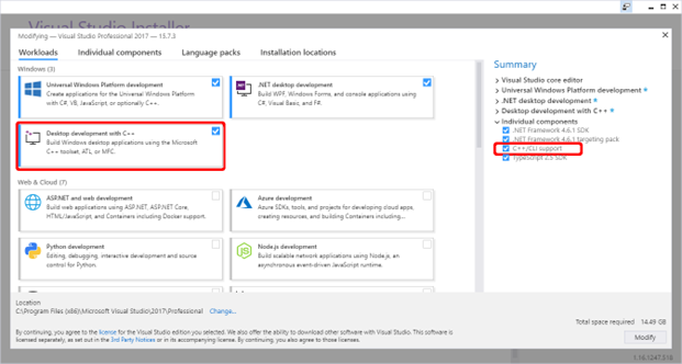 Visual Studio Installer for C++