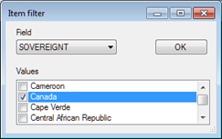 Map Item filter