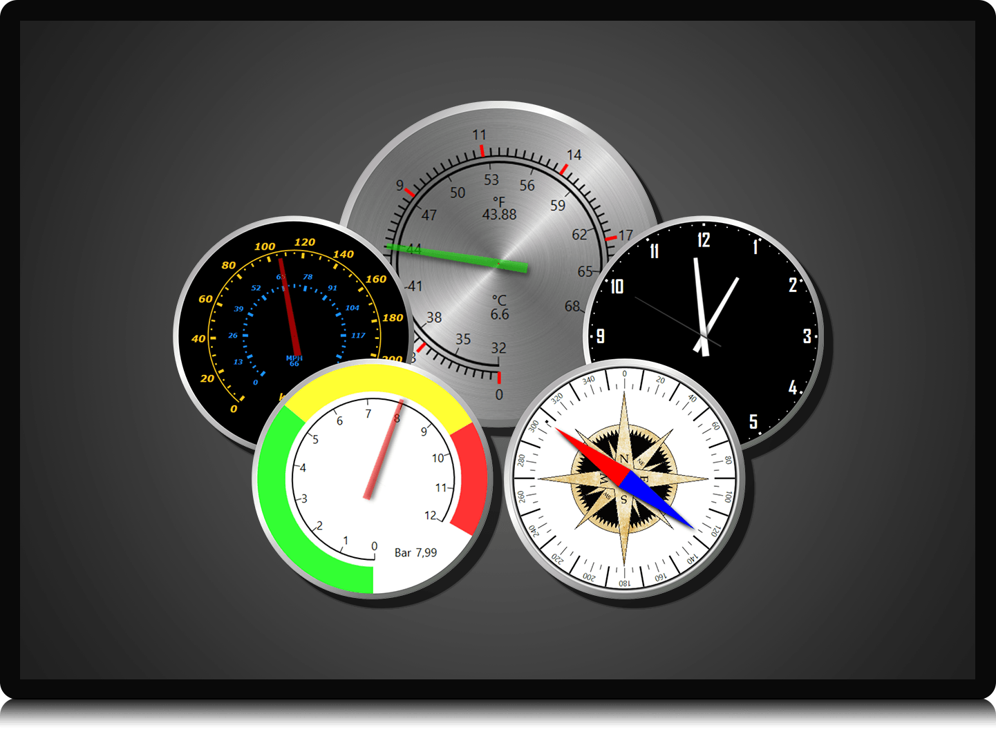 LightningChart-gauge controls