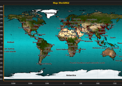 Image of world map chart example for WPF and WinForms