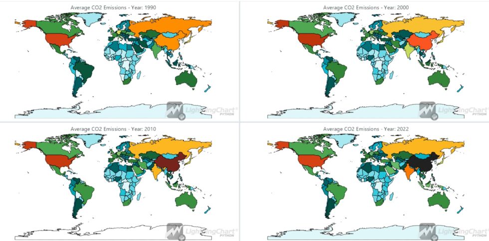 Carbon Emissions Visualization In Python | LightningChart